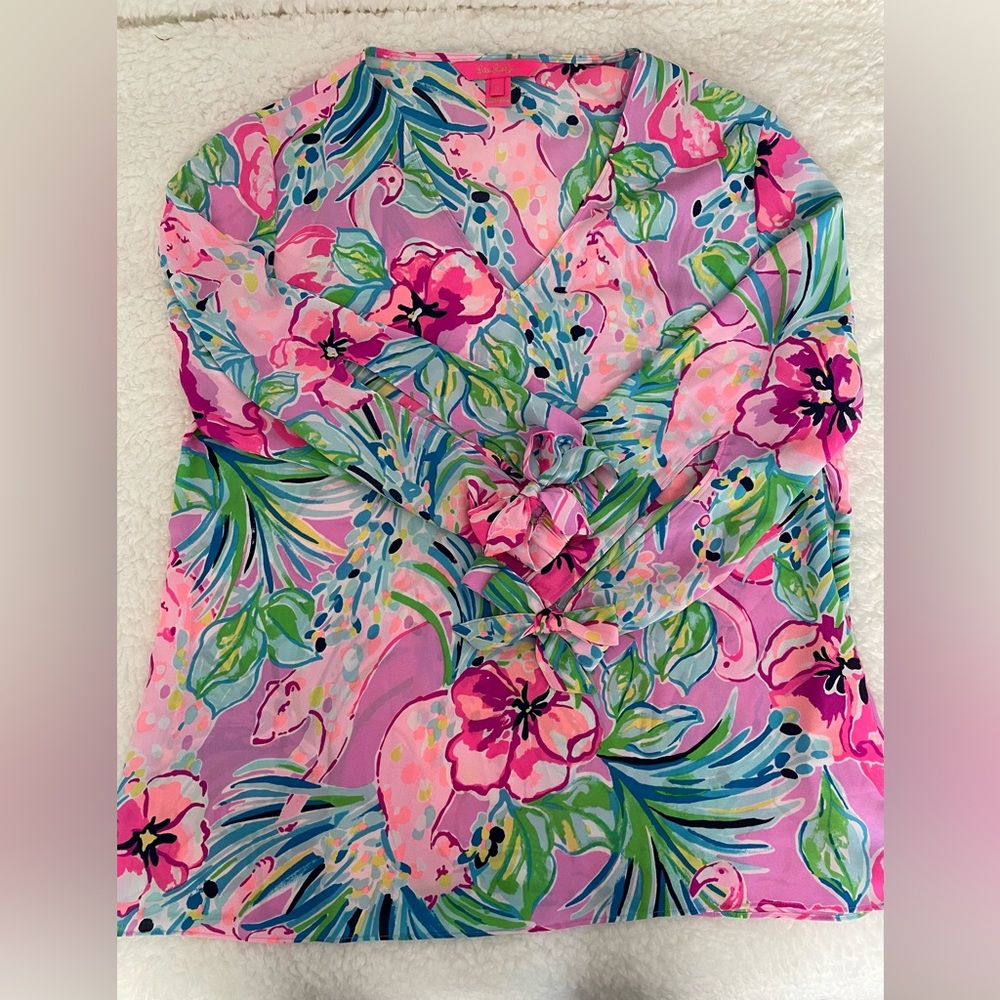 Lilly Pulitzer-Pamala Top in Lush & Lovely. Small